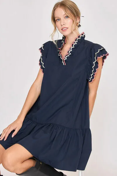 Full Size Ruffled Sleeved Dress
