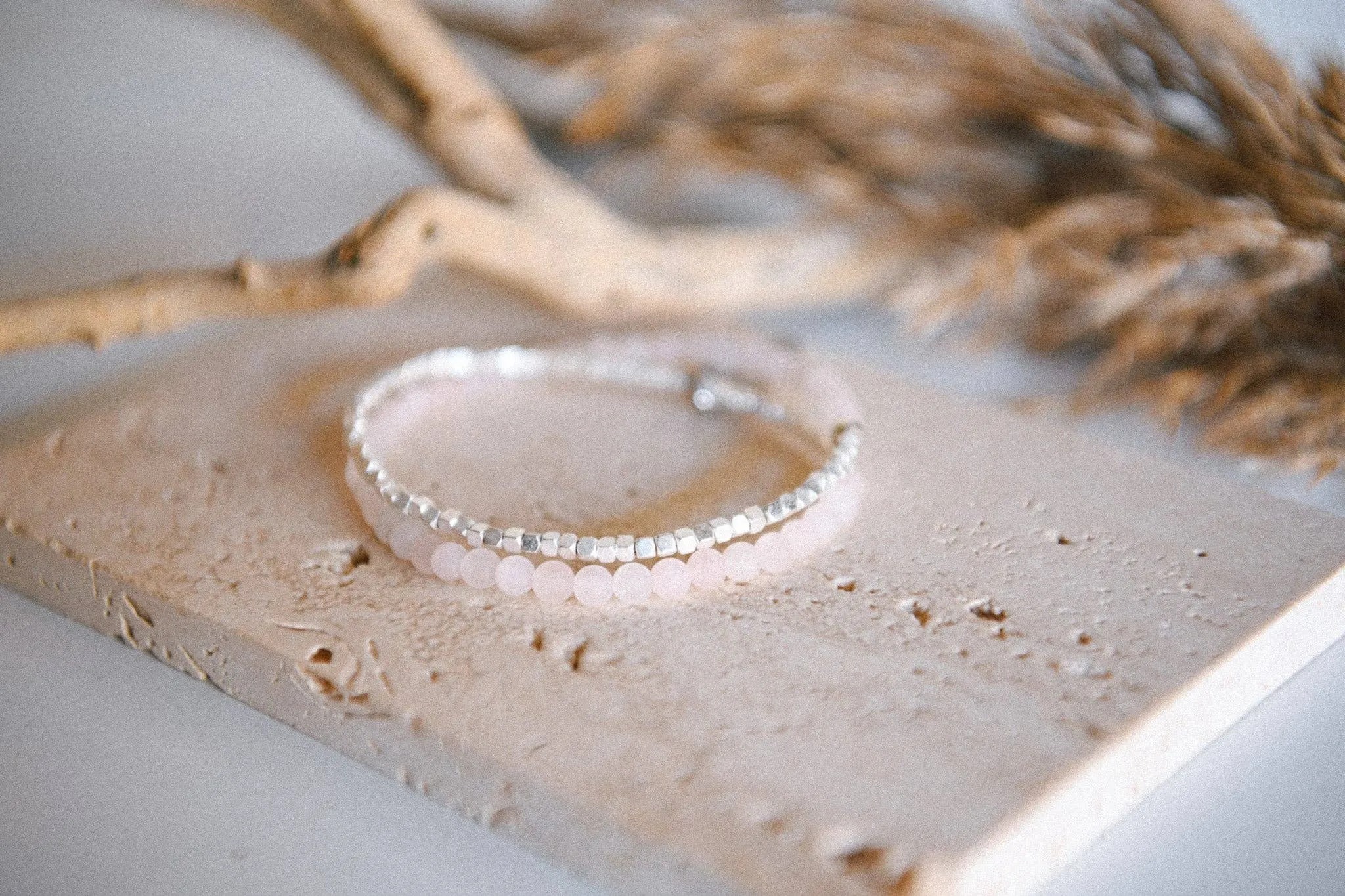 Gemstone Double Wrap Silver