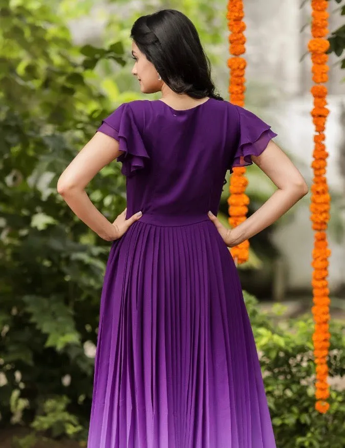Georgette Ombre Long Gown