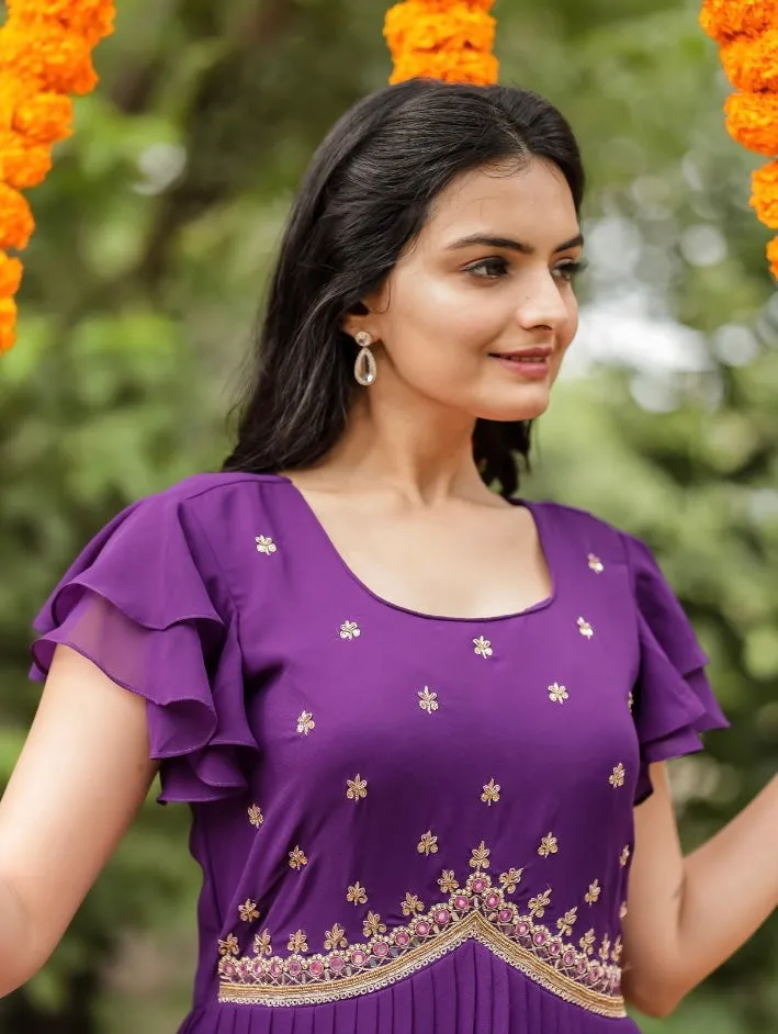 Georgette Ombre Long Gown