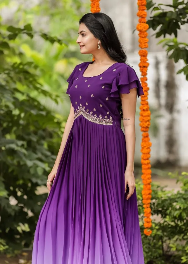 Georgette Ombre Long Gown