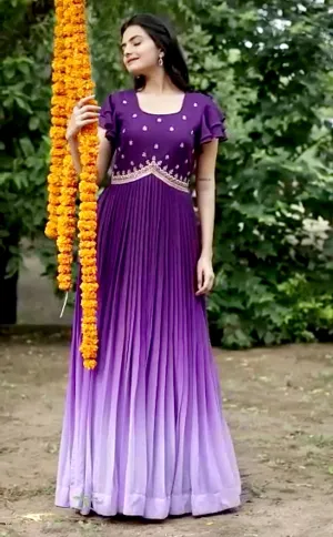 Georgette Ombre Long Gown