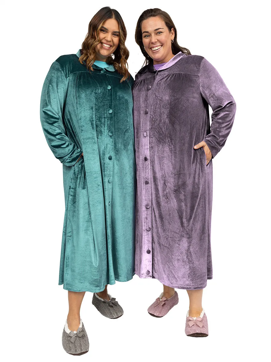 Giada Velour Dressing Gown - Mint