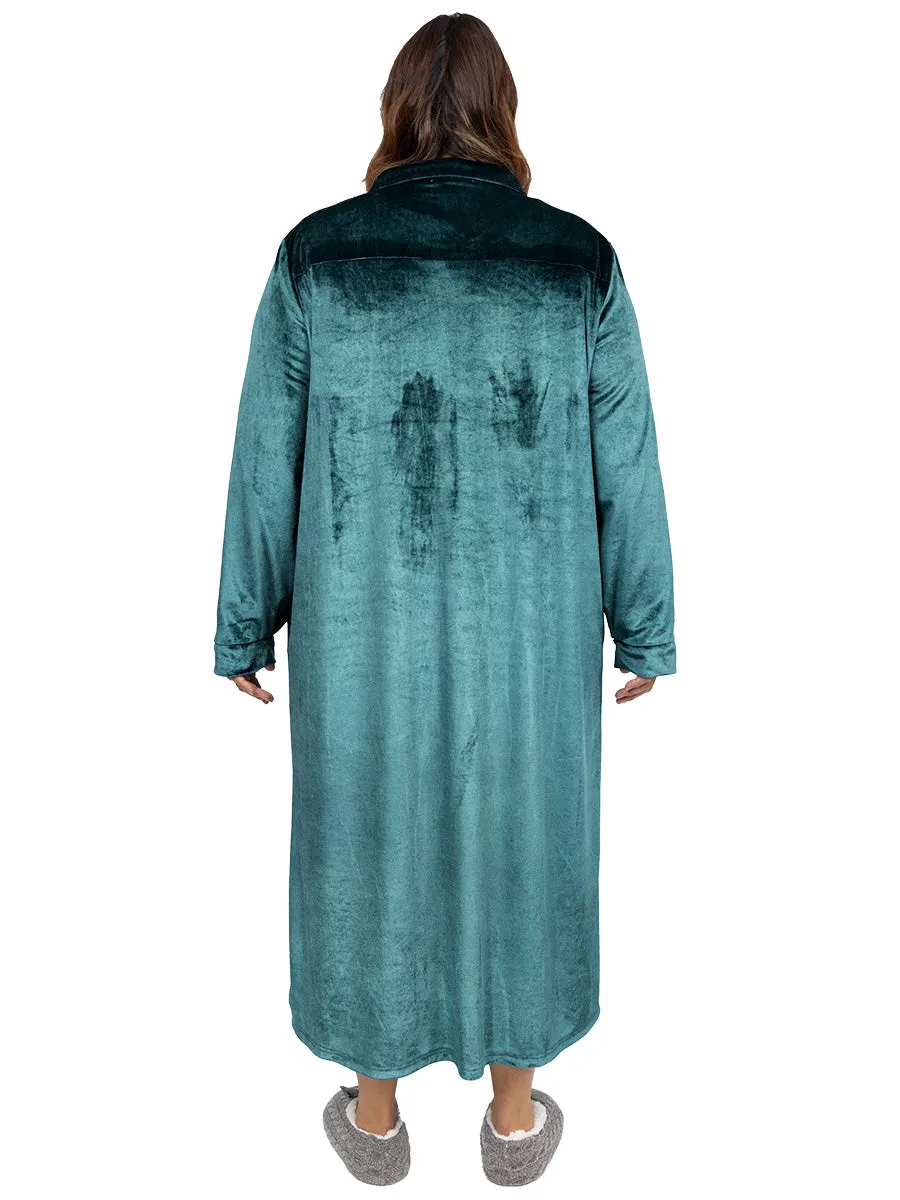 Giada Velour Dressing Gown - Mint