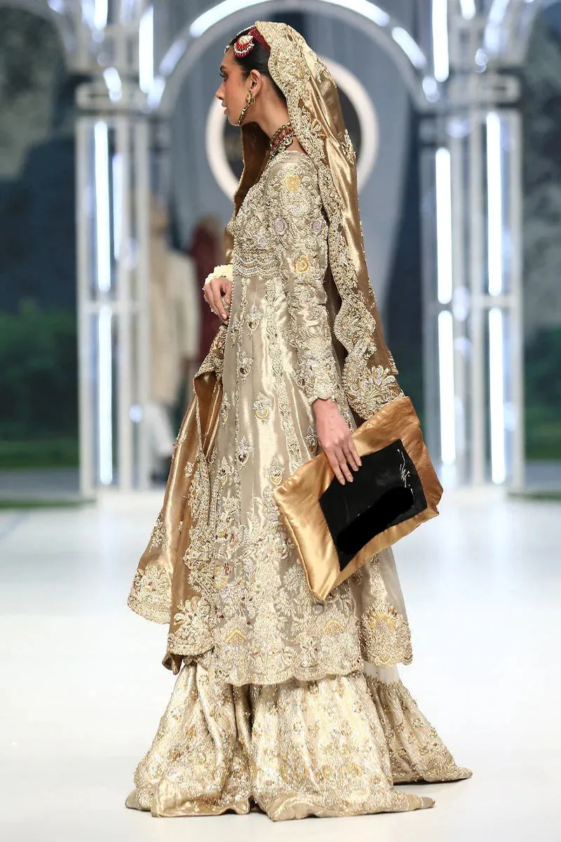 Golden Silk Lehenga Frock