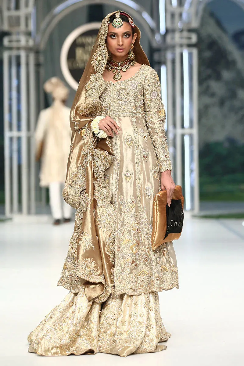 Golden Silk Lehenga Frock
