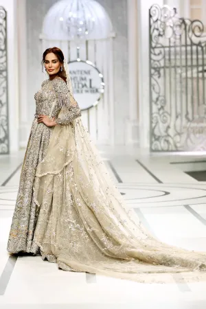 Gown Lehenga and Dupatta Style Pakistani Bridal Dress