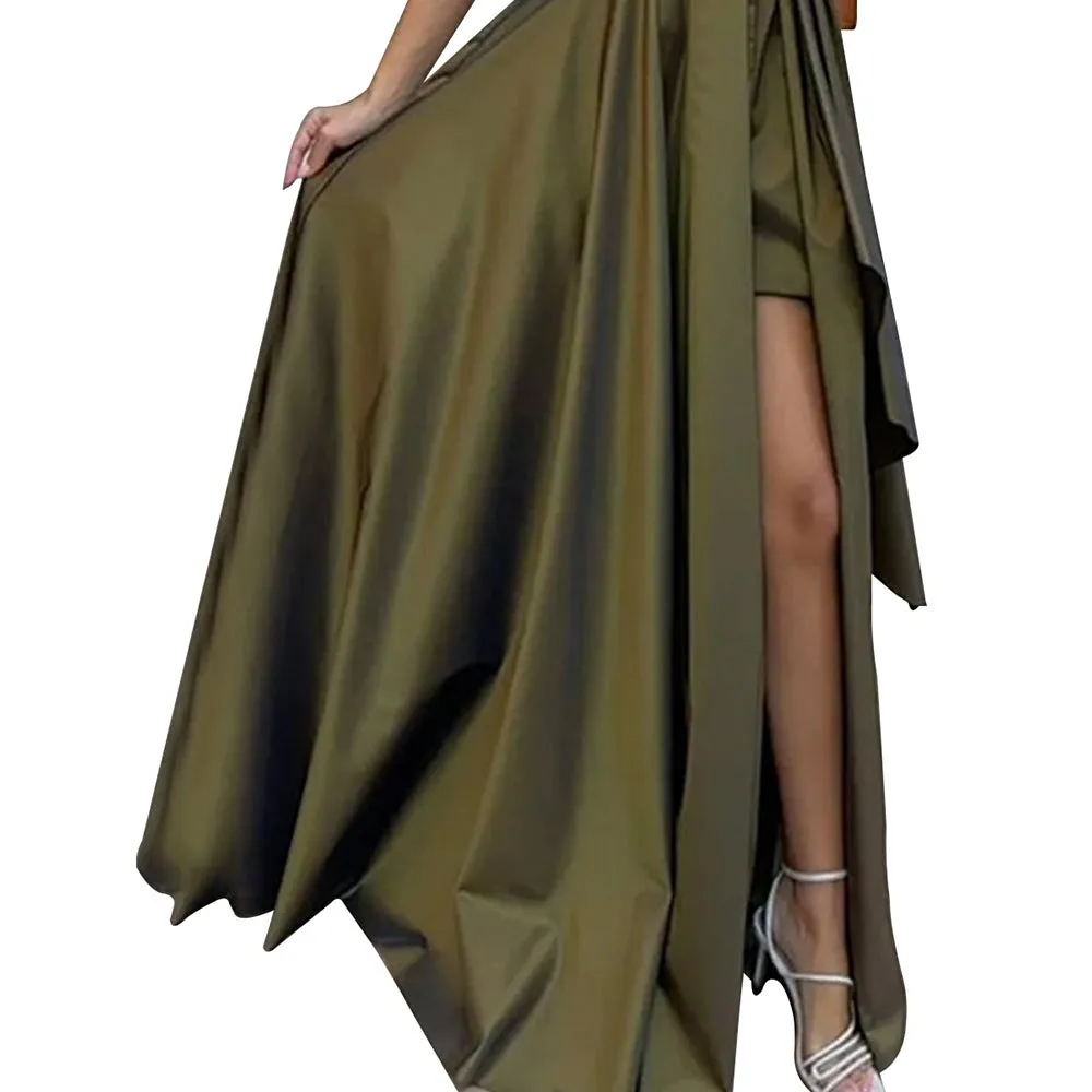 Graceful One-Shoulder Asymmetrical Gown with Dramatic Silhouette