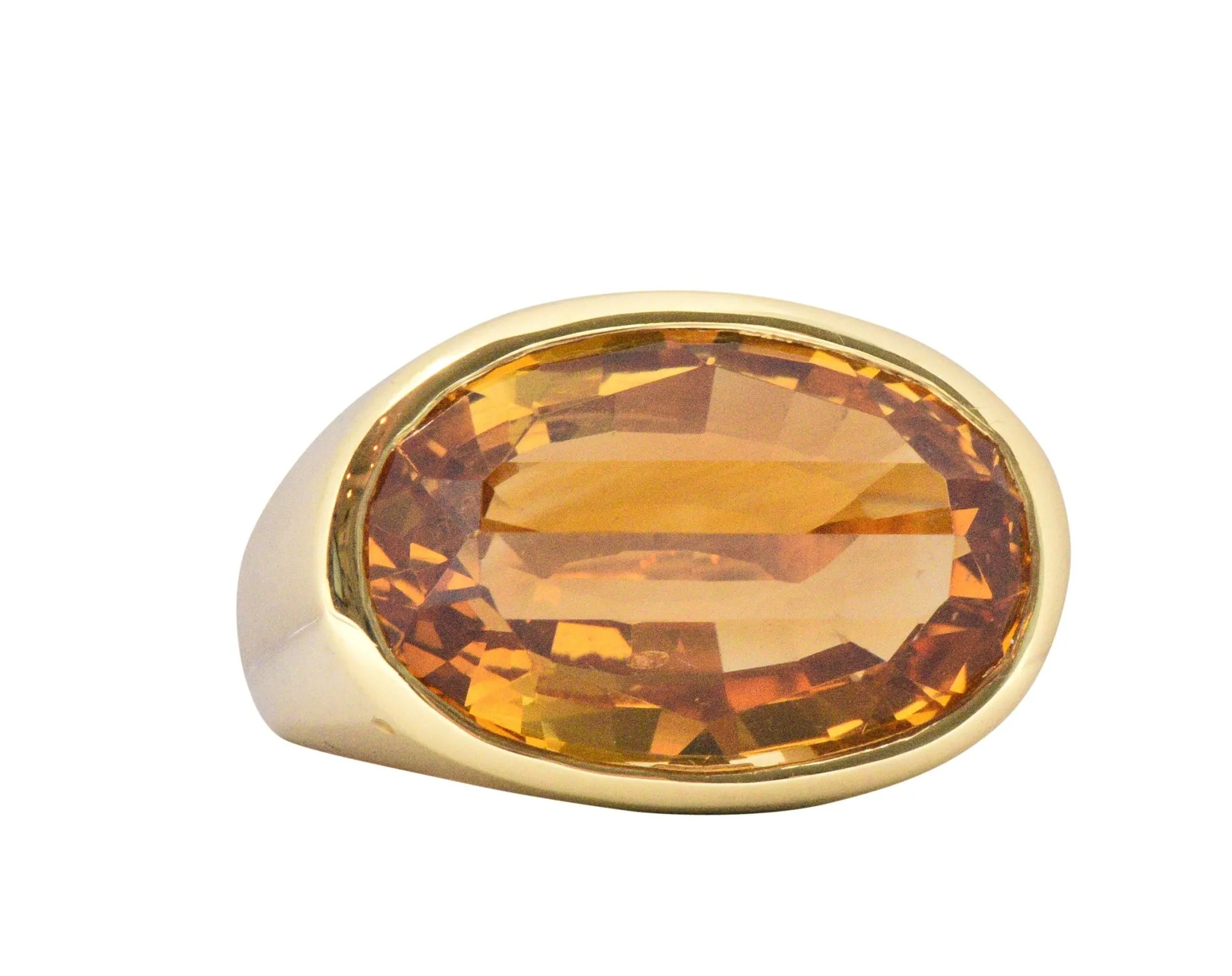 H. Stern Citrine And 18 Karat Large Gold Cocktail Ring