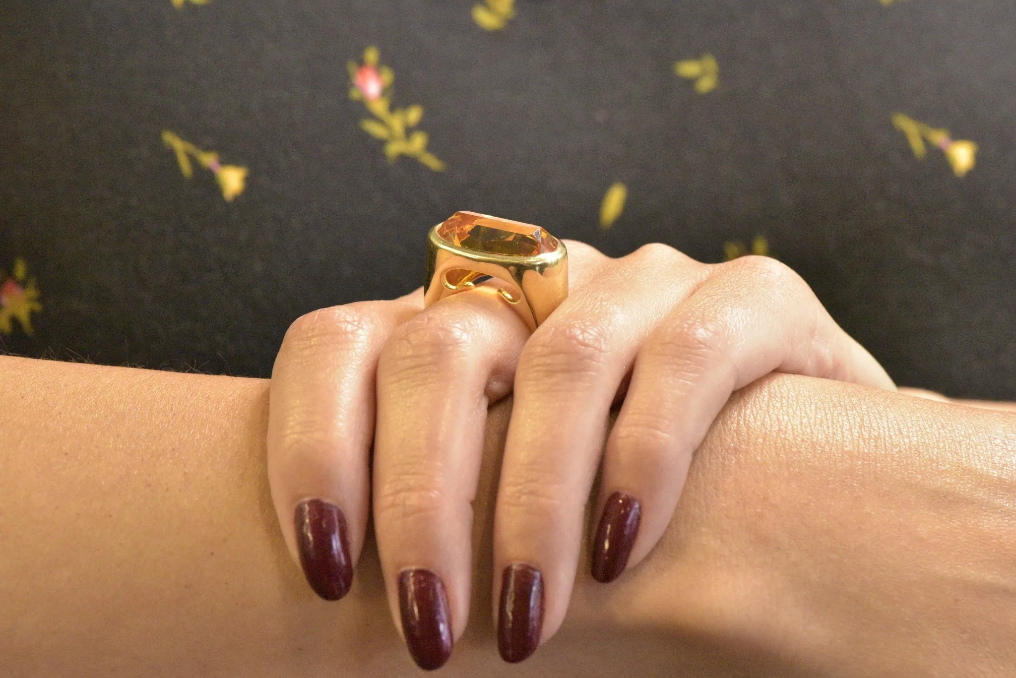 H. Stern Citrine And 18 Karat Large Gold Cocktail Ring