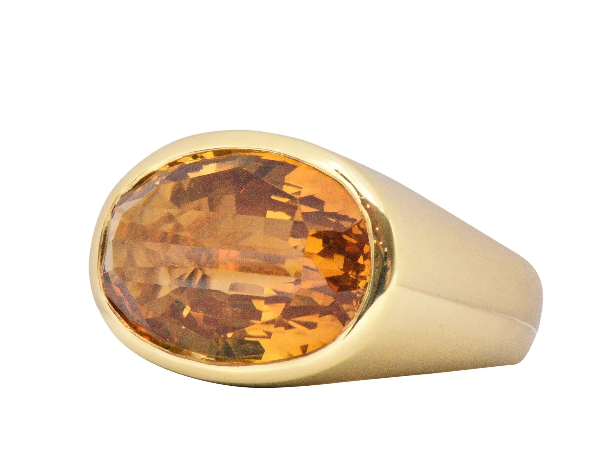 H. Stern Citrine And 18 Karat Large Gold Cocktail Ring