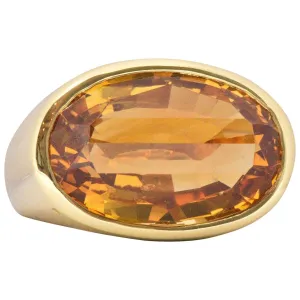 H. Stern Citrine And 18 Karat Large Gold Cocktail Ring