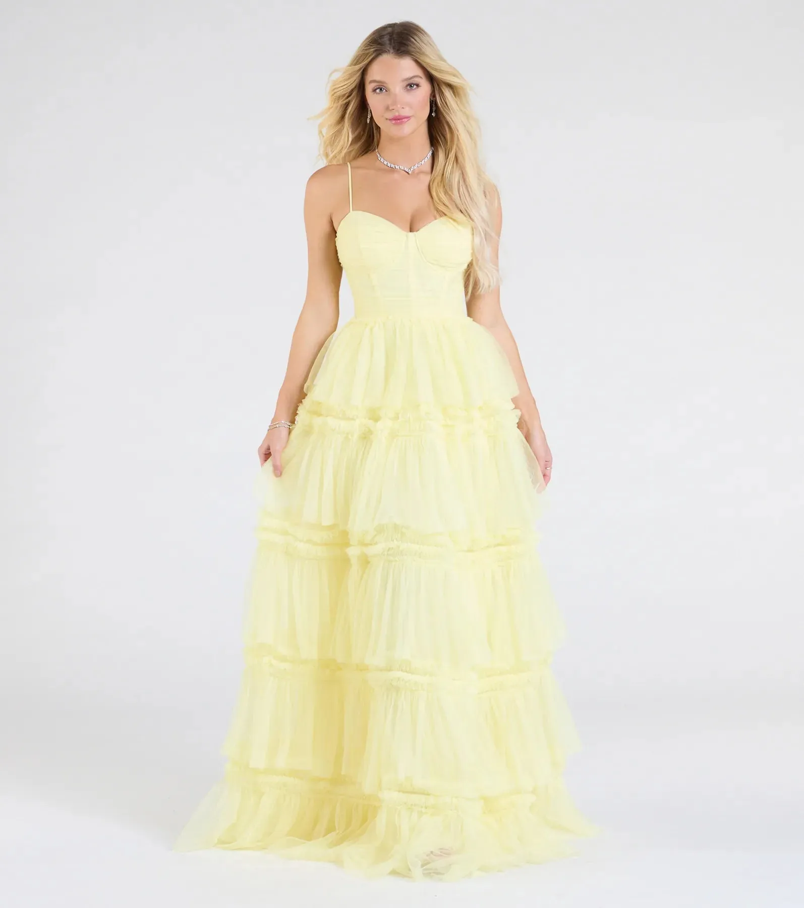Harper Corset Ruffle A-Line Formal Dress