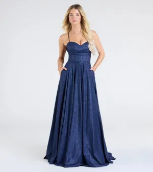 Hattie Glitter Corset Lace-Up Ball Gown