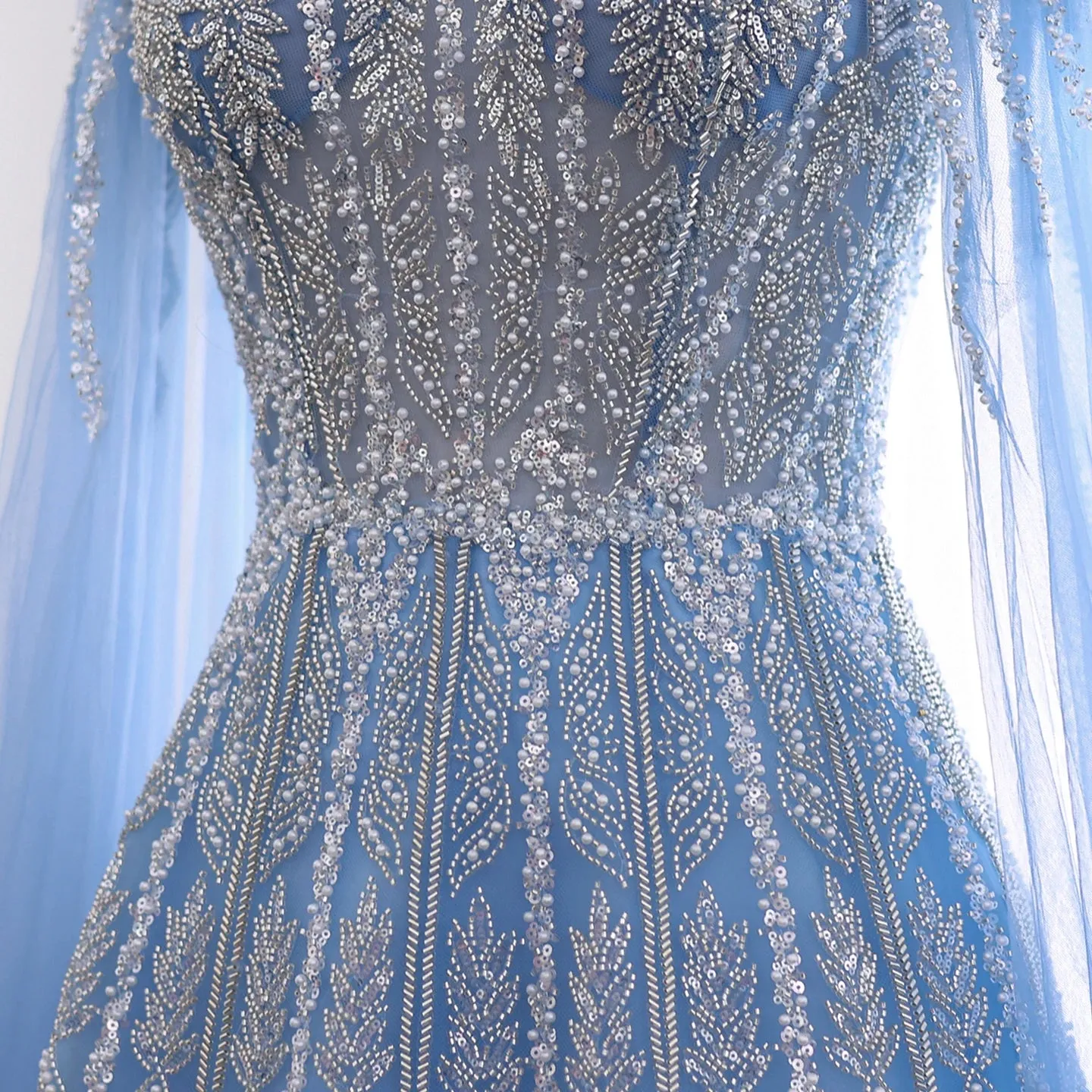 HELEN Luxury Evening Dress with Cape Sleeves