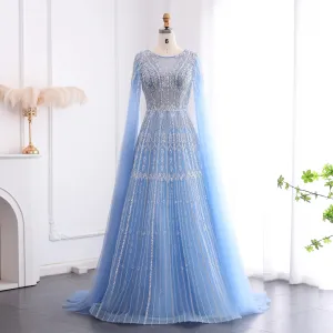 HELEN Luxury Evening Dress with Cape Sleeves