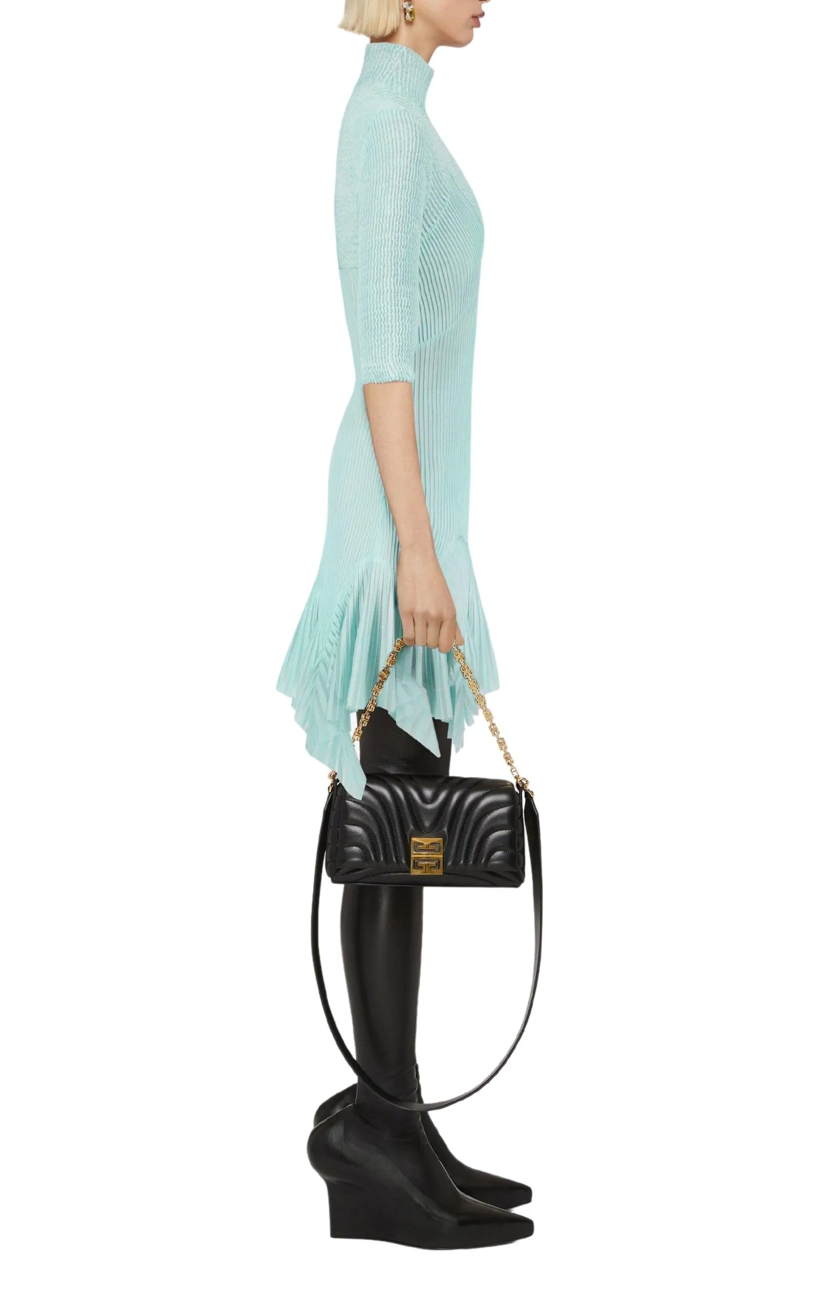 High-Neck Asymmetric Dress