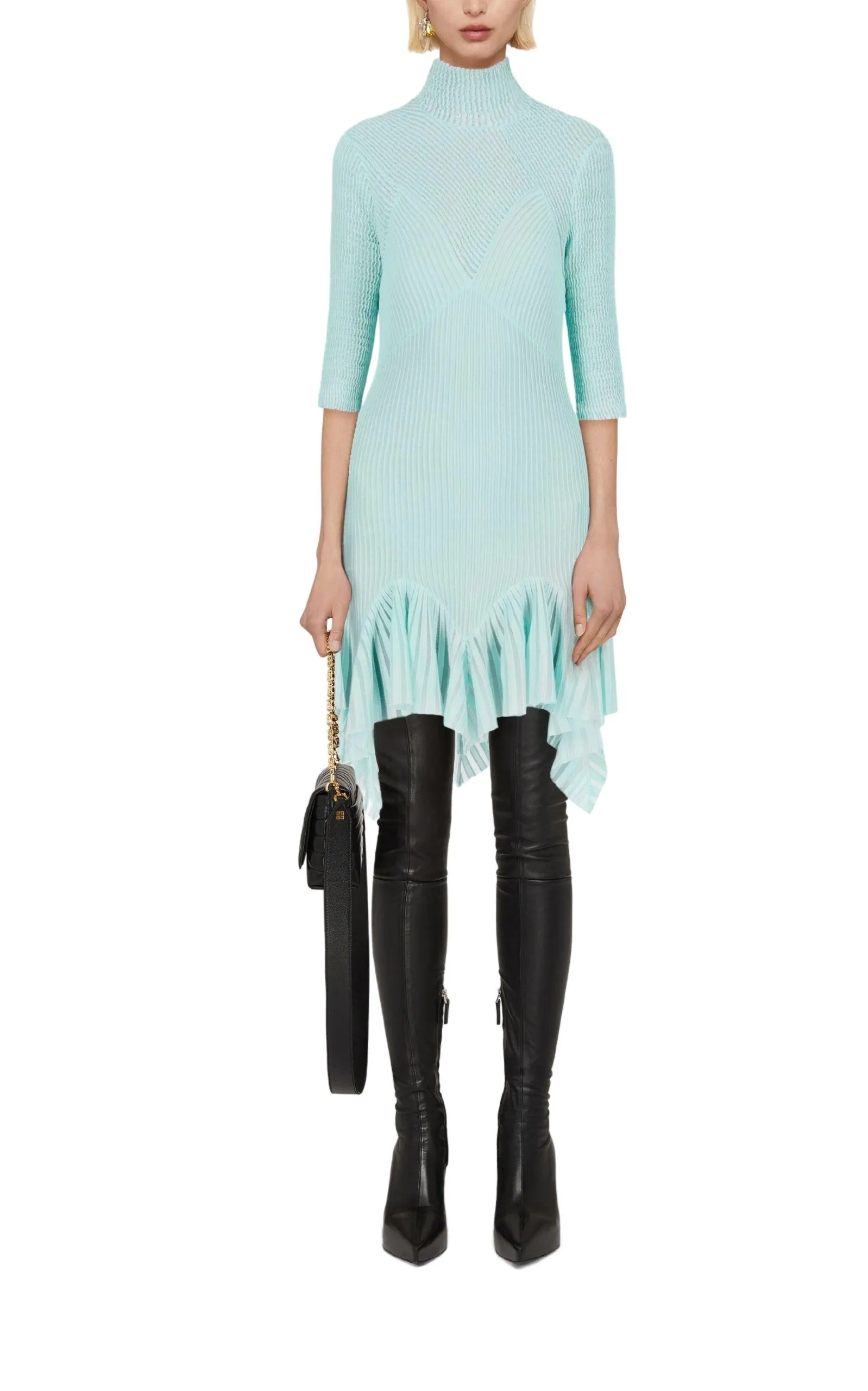 High-Neck Asymmetric Dress