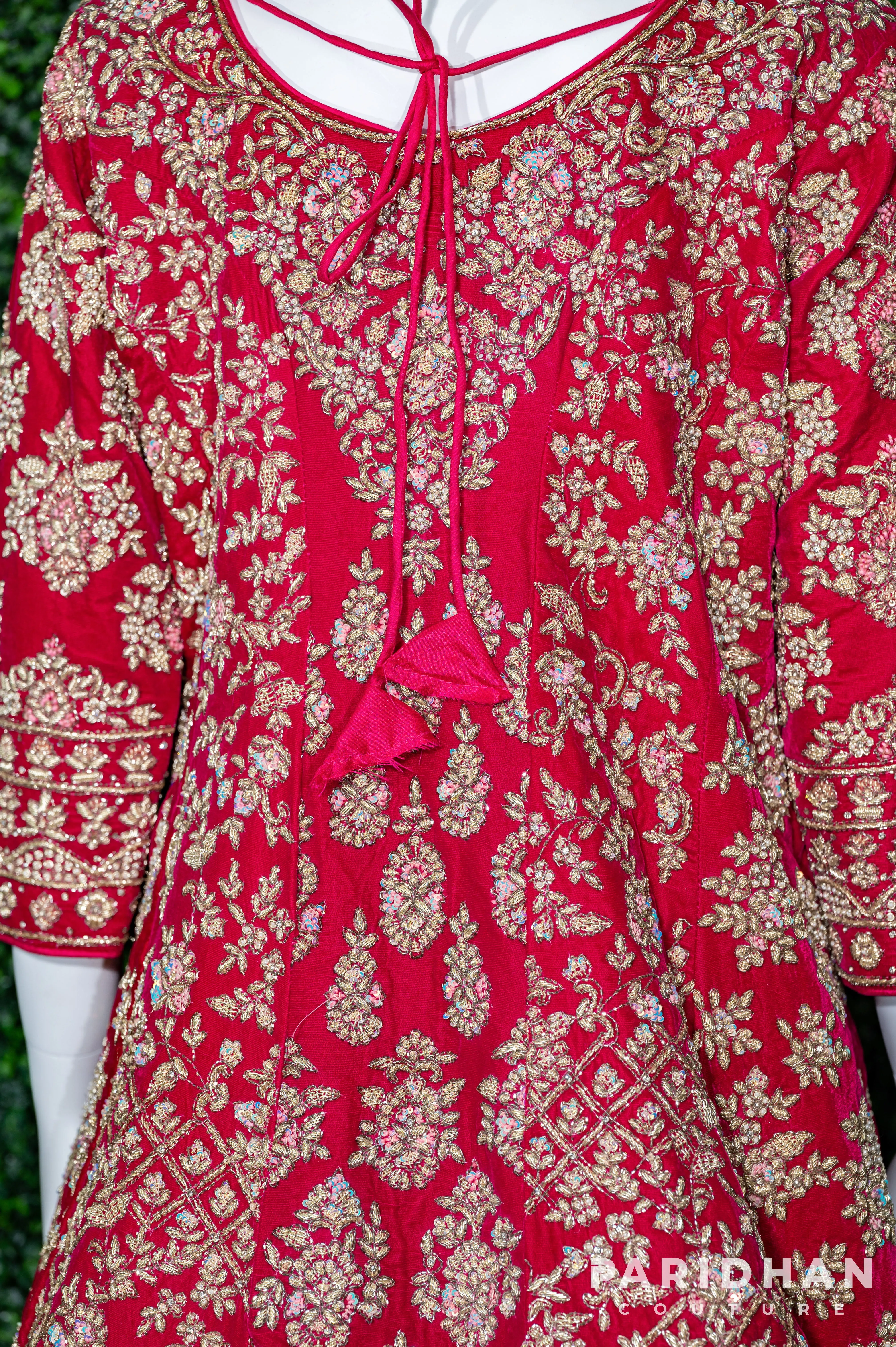 Hot Pink Zardozi Designer Wedding Lehenga