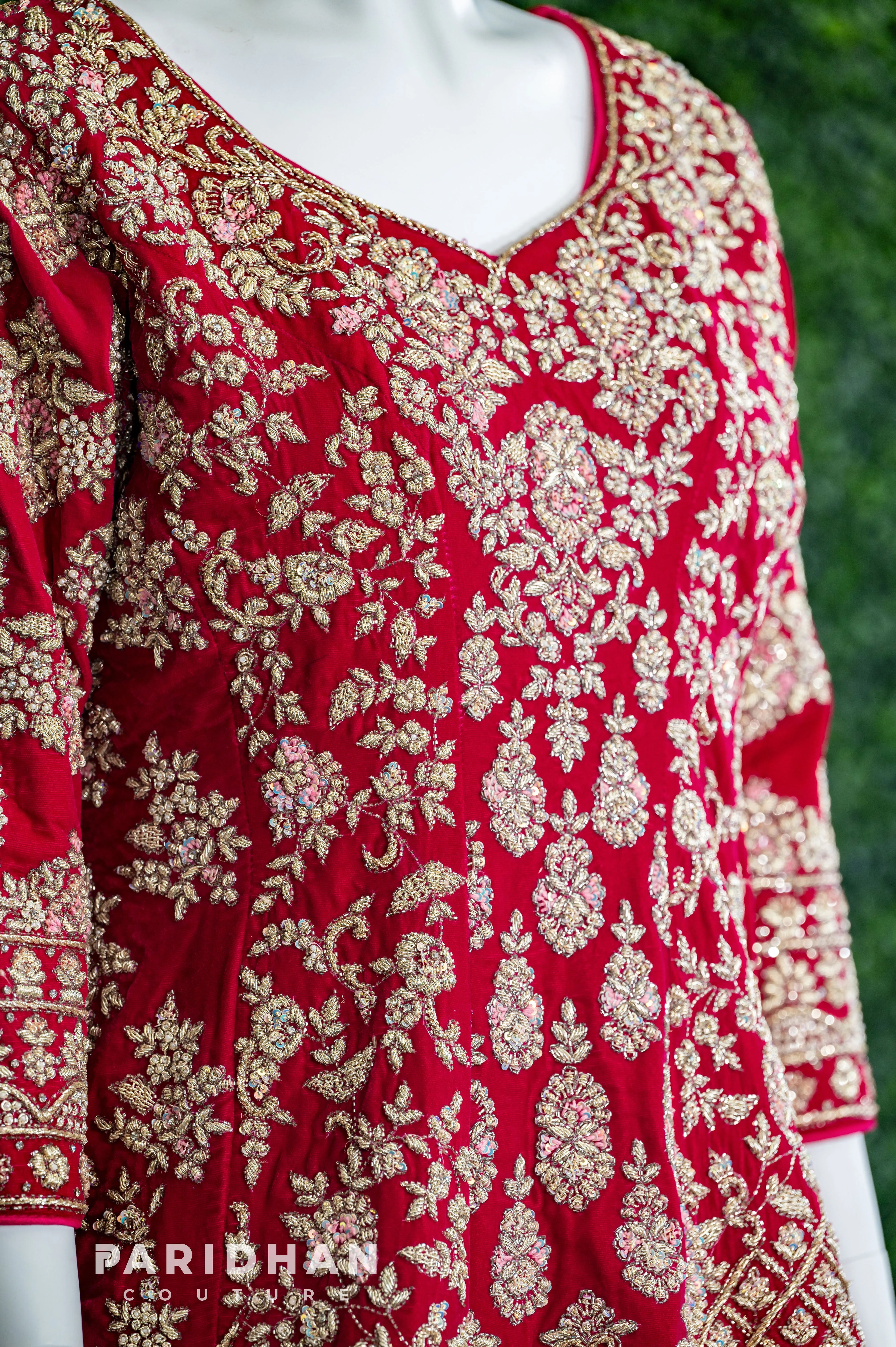 Hot Pink Zardozi Designer Wedding Lehenga