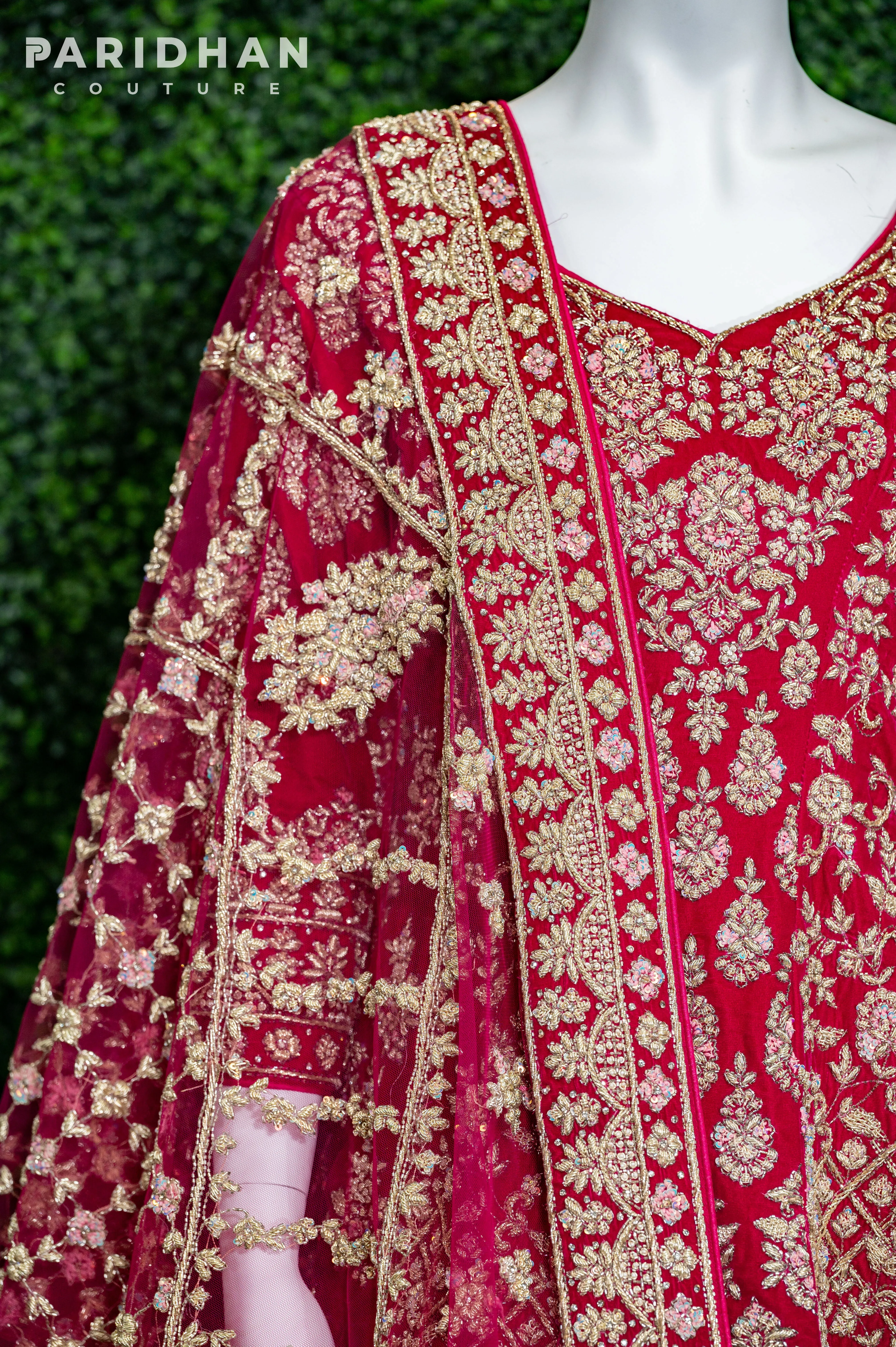 Hot Pink Zardozi Designer Wedding Lehenga