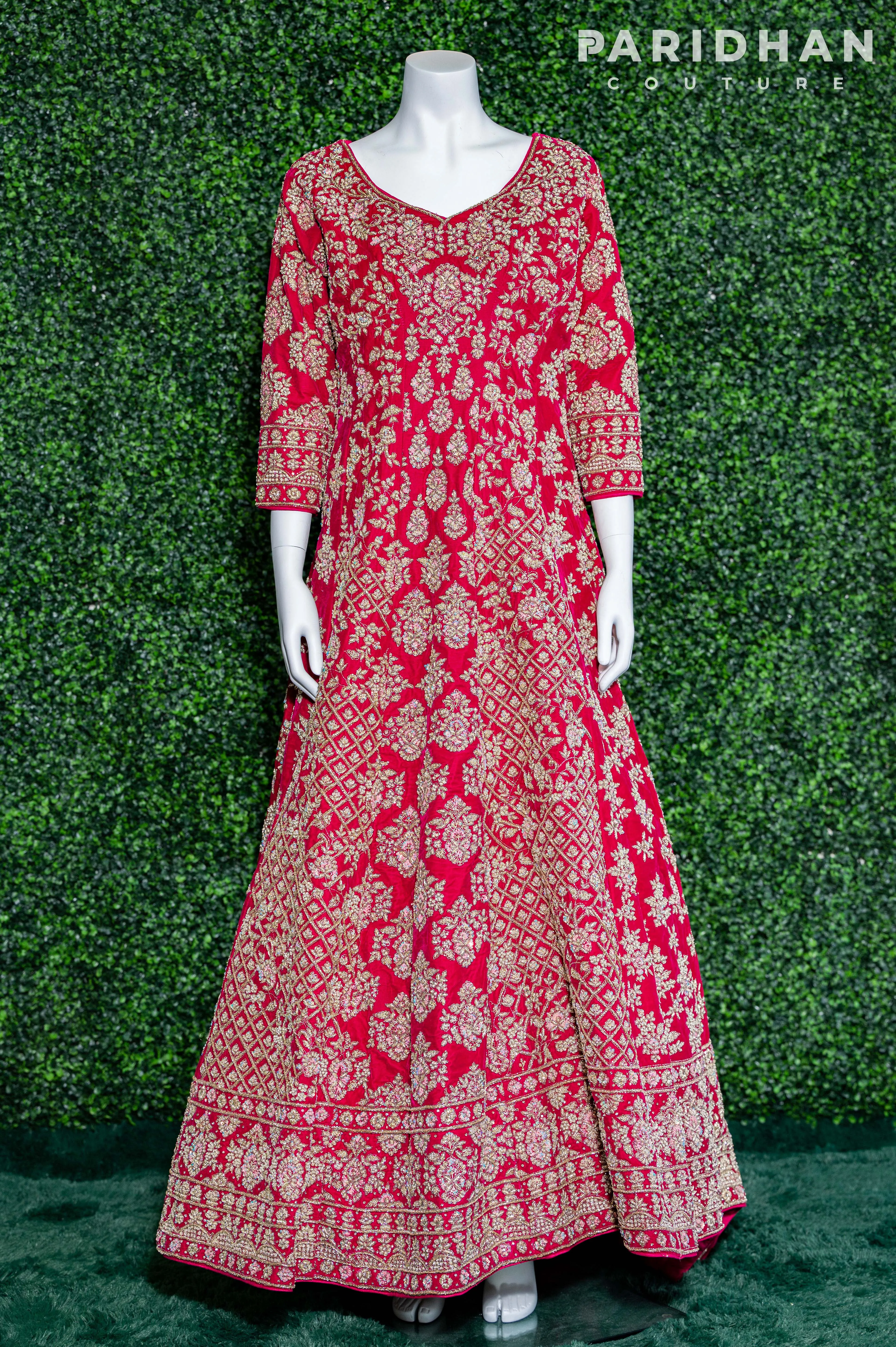 Hot Pink Zardozi Designer Wedding Lehenga