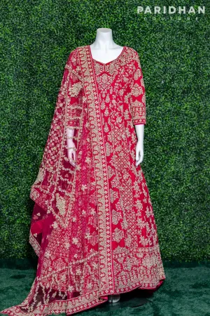 Hot Pink Zardozi Designer Wedding Lehenga
