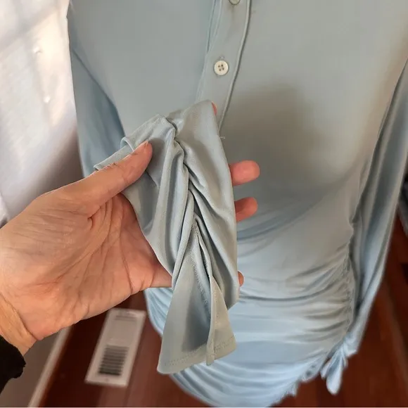 House of CB | Deana Mini Shirt Dress | Powder Blue | Large