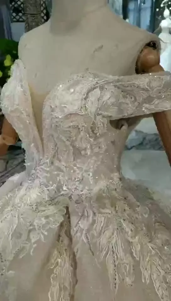 HTL224 Organza Fabric Off The Shoulder Women Wedding Dress Ball Gown