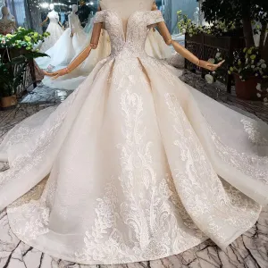 HTL224 Organza Fabric Off The Shoulder Women Wedding Dress Ball Gown