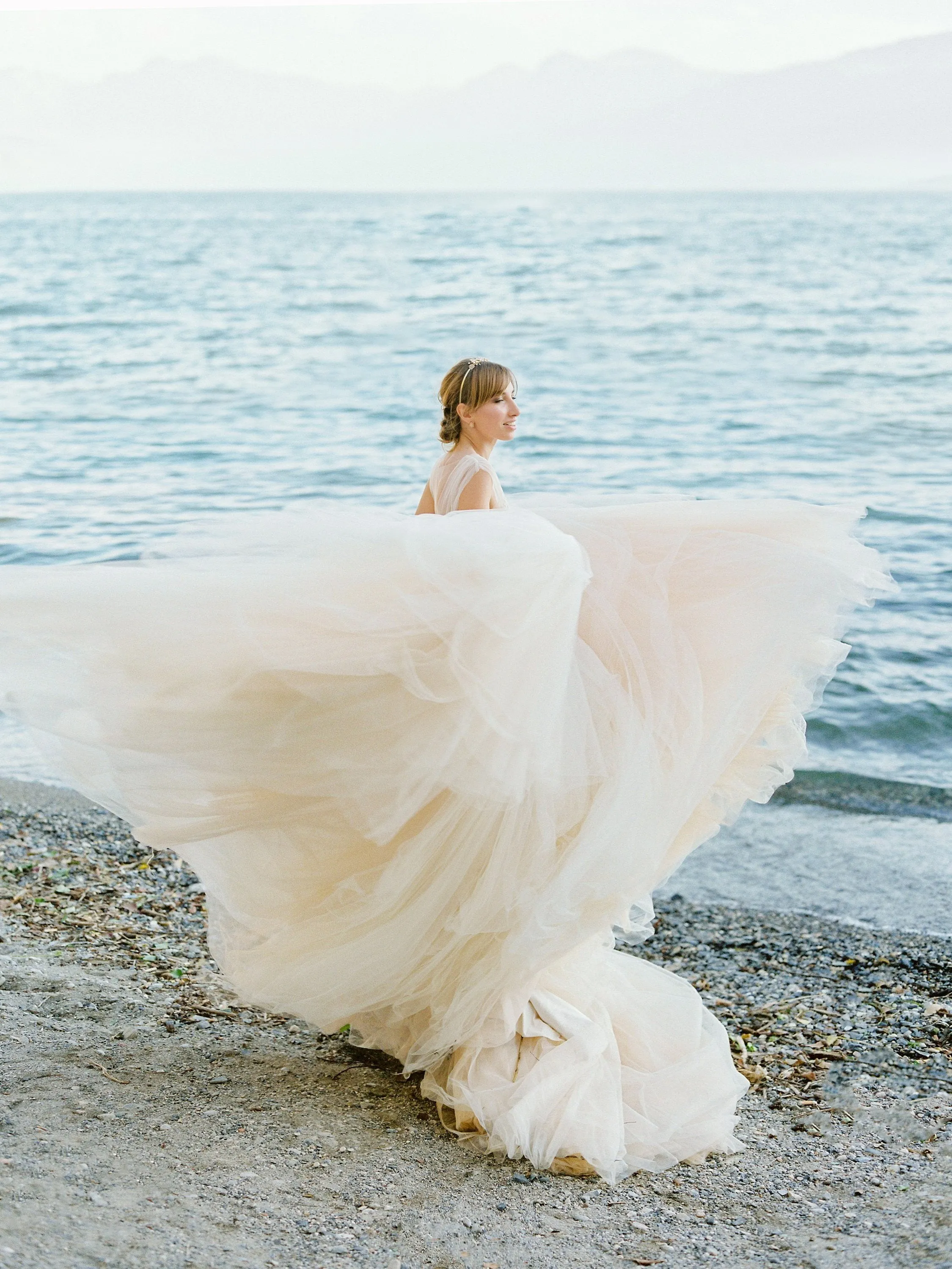 Illusion Bodice Lace Ball Gown Wedding Dress Tulle Skirt