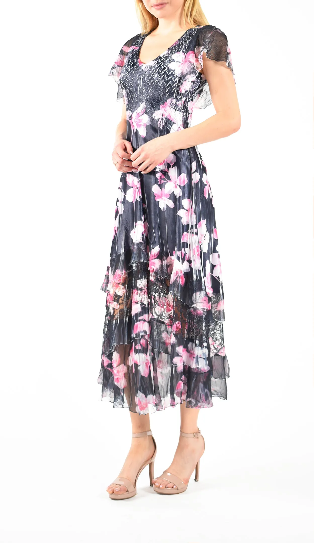 Ina Flower Flutter Sleeve Dress