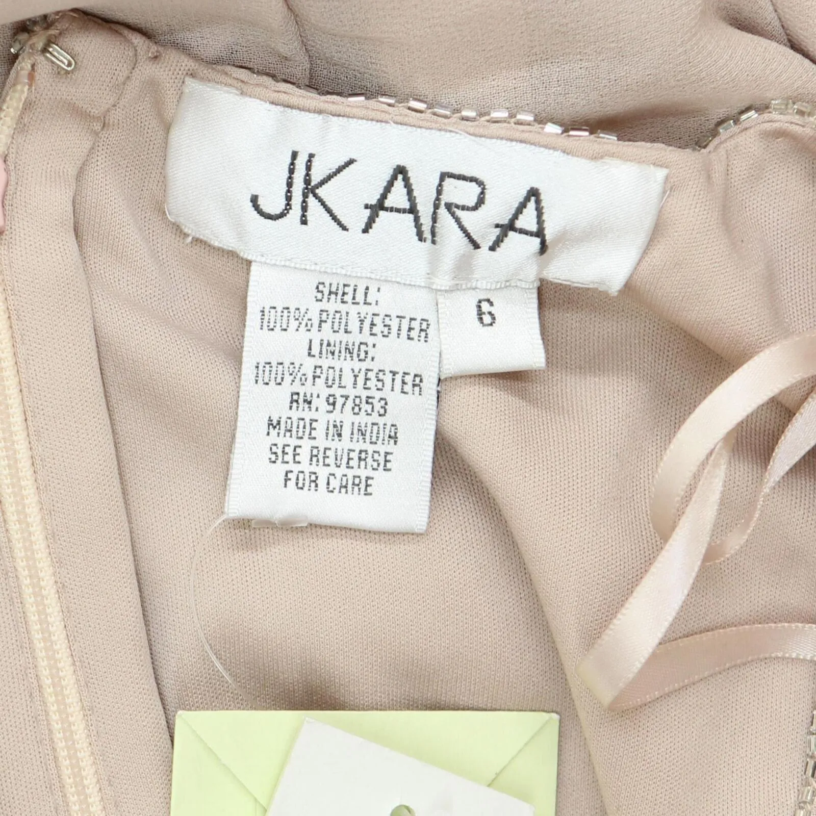 J Kara Womens Geometrical Beading 3/4 Sleeve Mock Flare Dress Blush Multi Pink 6