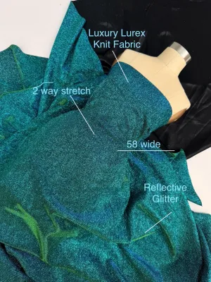 Jade Lurex Foam Glitter Knit Fabric
