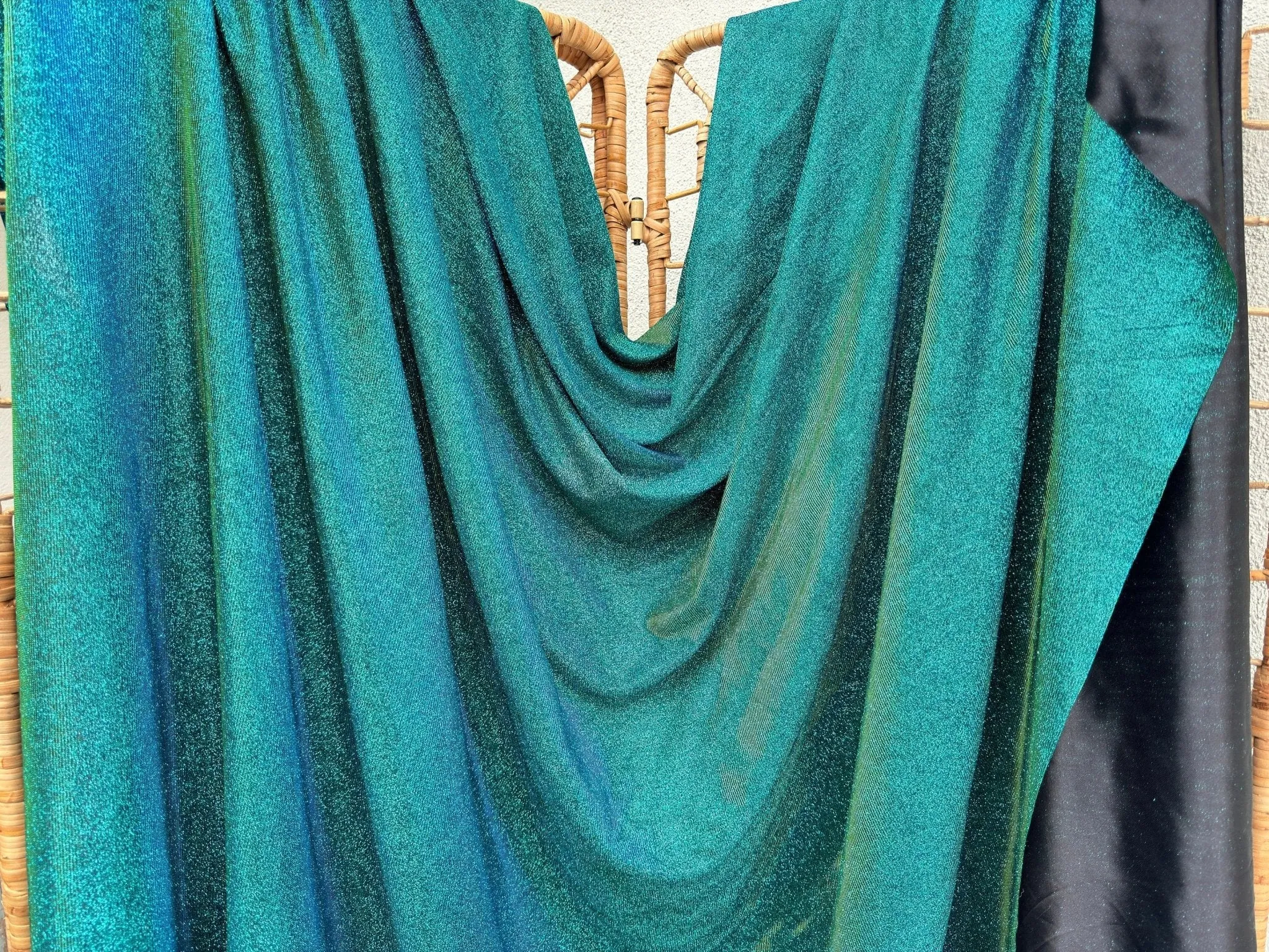 Jade Lurex Foam Glitter Knit Fabric