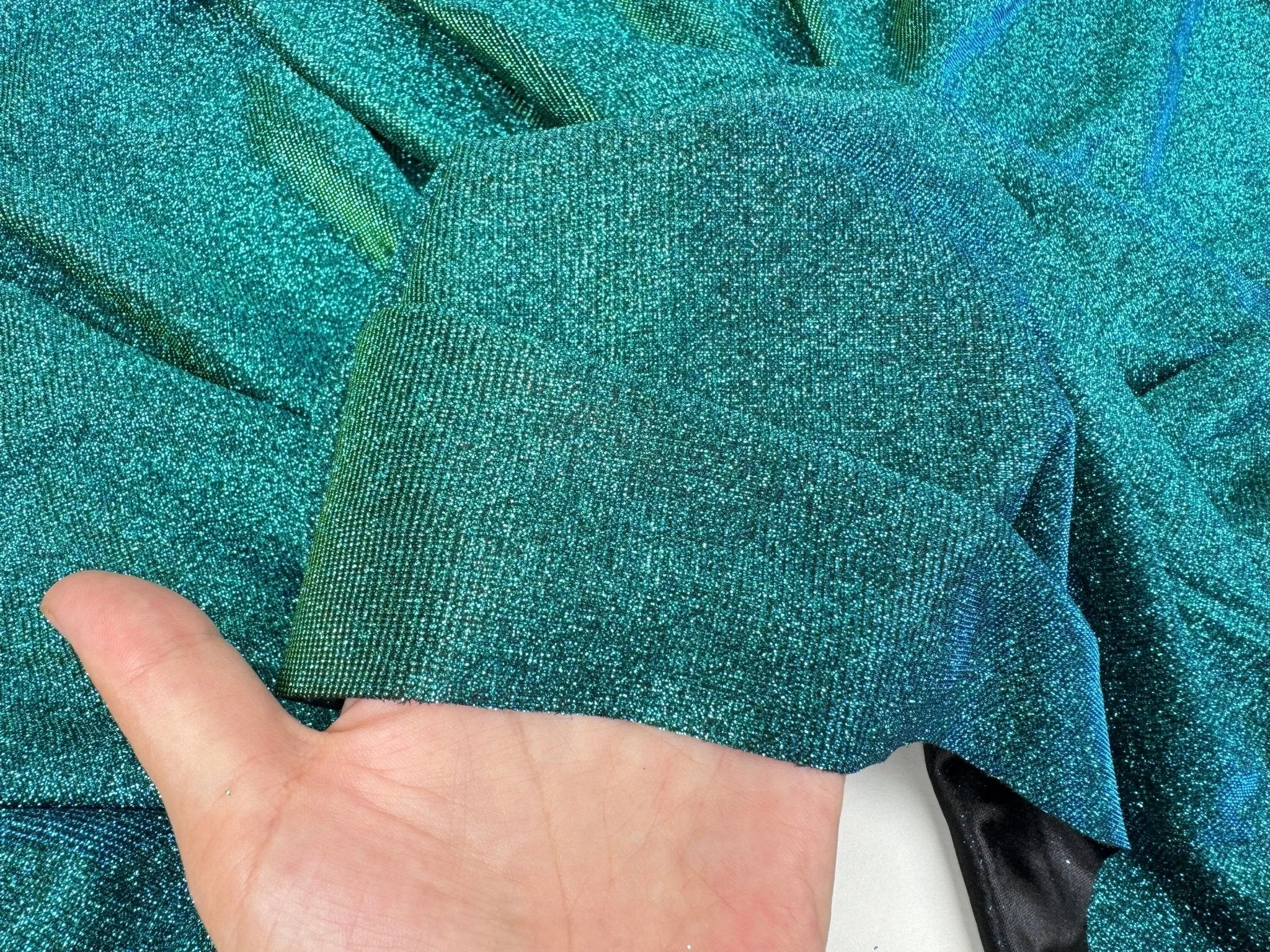 Jade Lurex Foam Glitter Knit Fabric