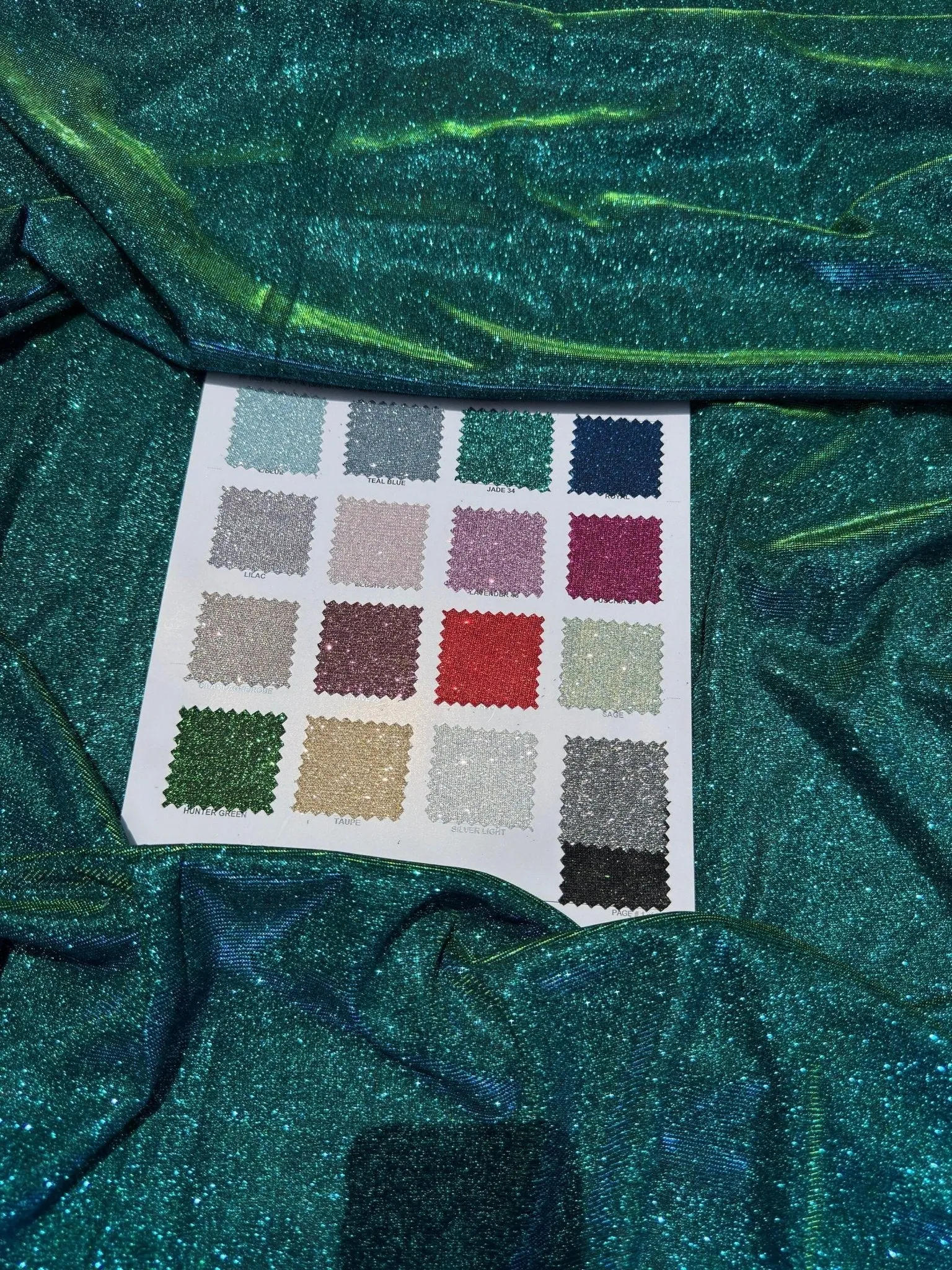 Jade Lurex Foam Glitter Knit Fabric
