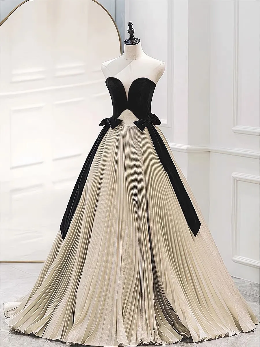 JazzHer Pretty Ball Gown Strapless Tulle Layers Long Champagne Ruffles Prom Dresses Sweet  Dresses With Gloves (PRE-ORDER)