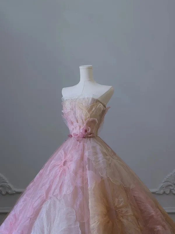 JazzHer Pretty Ball Gown Sweetheart Floral Tulle Long Prom Dresses Party Gown Evening Dress (PRE-ORDER)