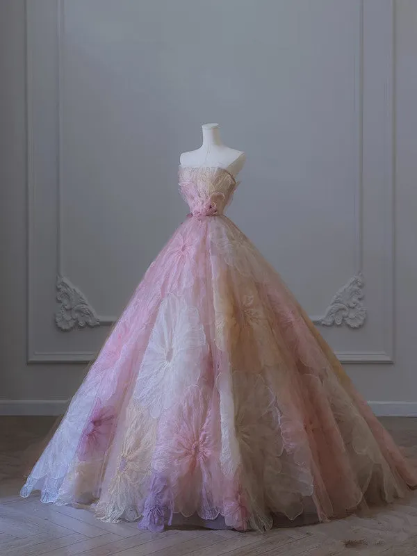 JazzHer Pretty Ball Gown Sweetheart Floral Tulle Long Prom Dresses Party Gown Evening Dress (PRE-ORDER)