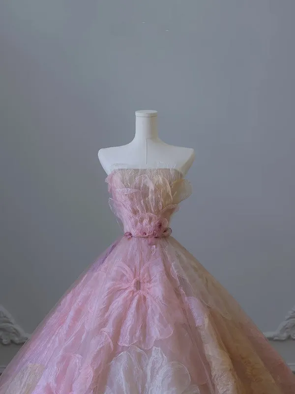 JazzHer Pretty Ball Gown Sweetheart Floral Tulle Long Prom Dresses Party Gown Evening Dress (PRE-ORDER)