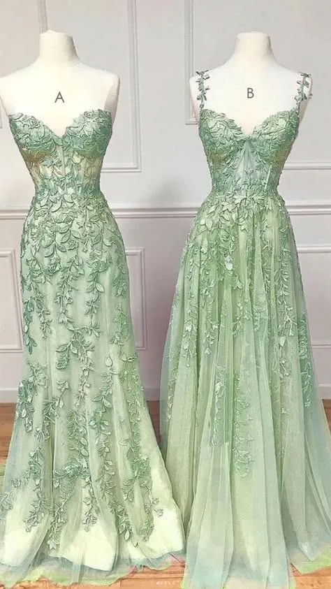 JazzHer Sexy Mermaid Sweetheart Mint Green Tulle Lace Prom Dresses Party Evening Dress (PRE-ORDER)