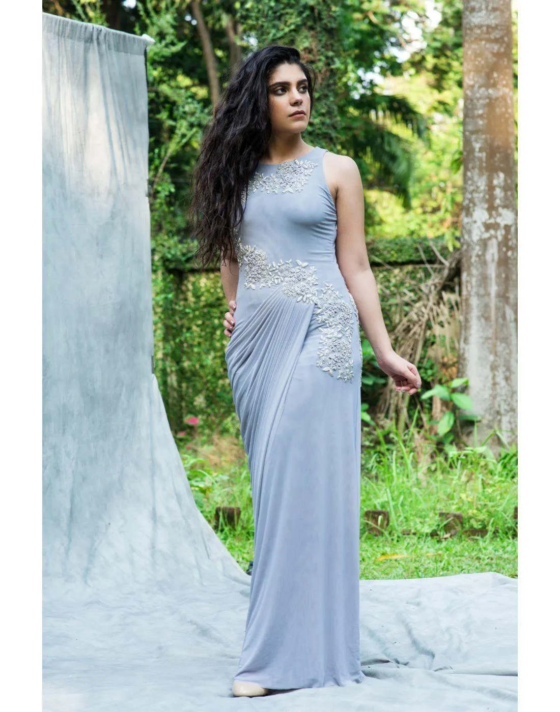 KAIRA's Rent Pleated Drape Gowns