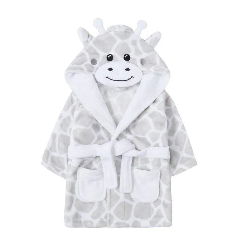 Kids Fleece Giraffe Dressing Gown