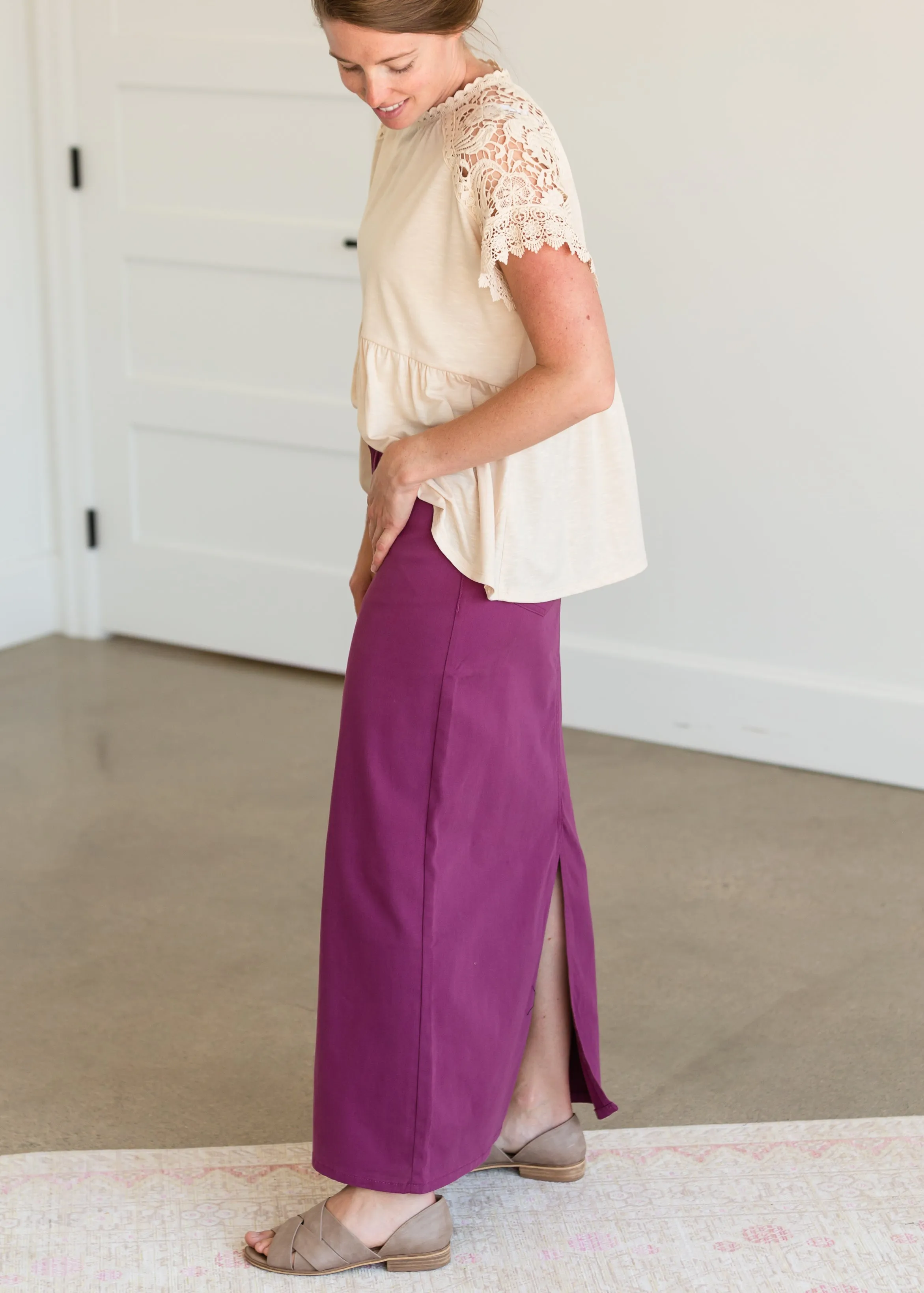 Lace Sleeve Detail Peplum Blouse - FINAL SALE