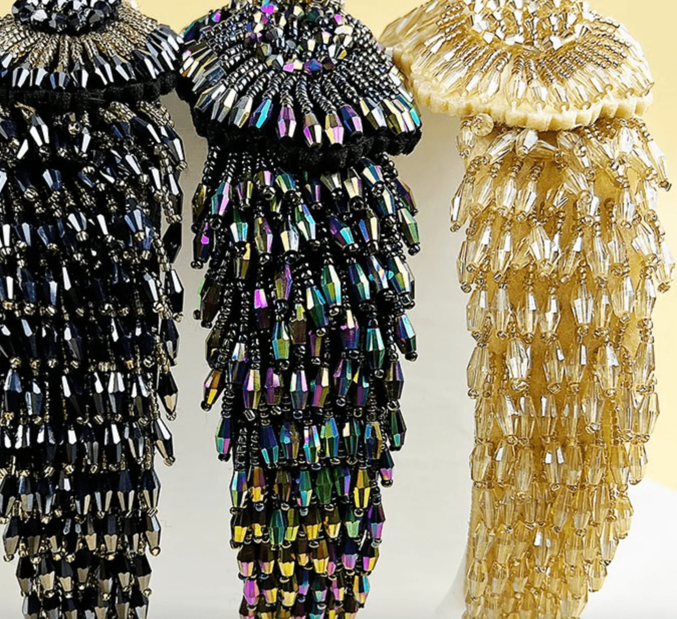 Large Ornate Crsytal Headband with Bead Strings 10251