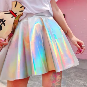 Laser high waist pleated skirt YC21922