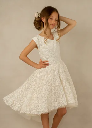 Lezah Flower Girl Dress in Cream