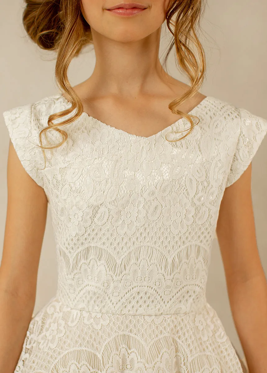 Lezah Flower Girl Dress in Cream