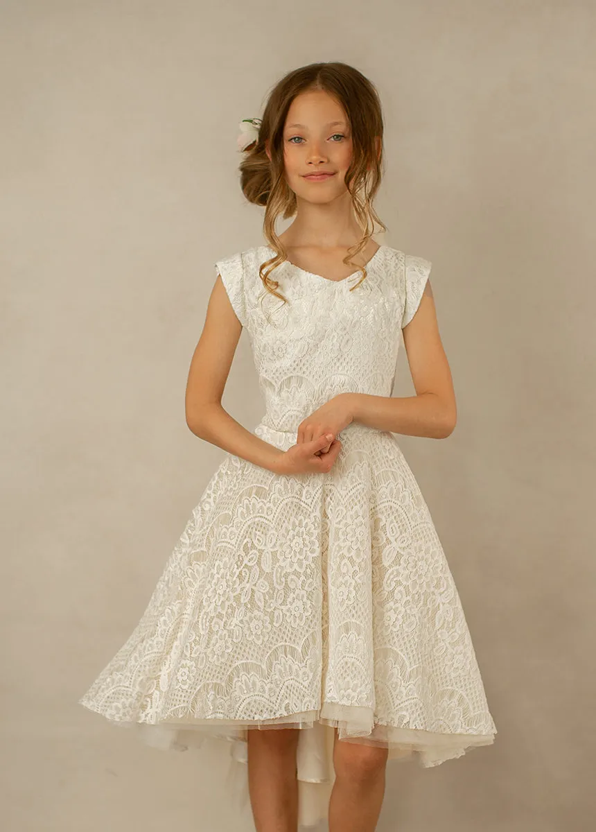 Lezah Flower Girl Dress in Cream